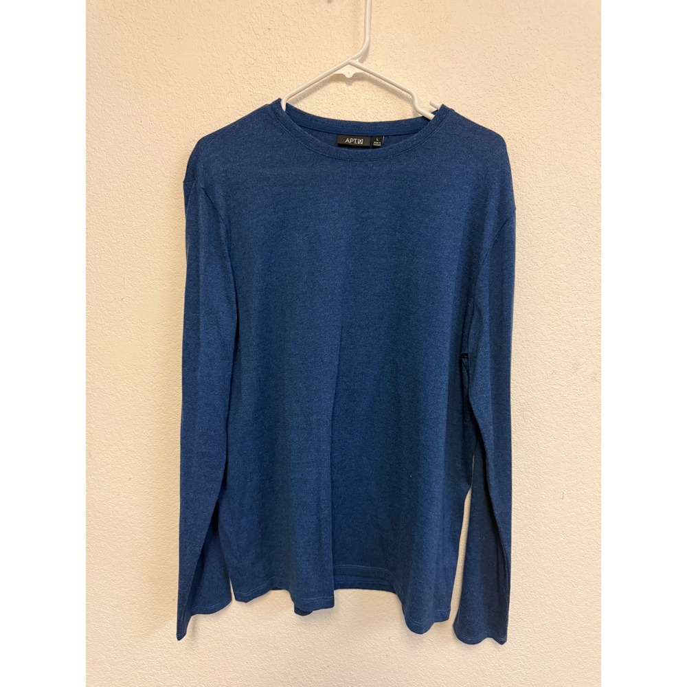 Apt. 9 Men's Large Blue Heather Long Sleeve Crew Neck Shirt